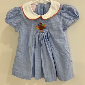 Like new Petit Bebe smocked turkey Thanksgiving dress size 9m